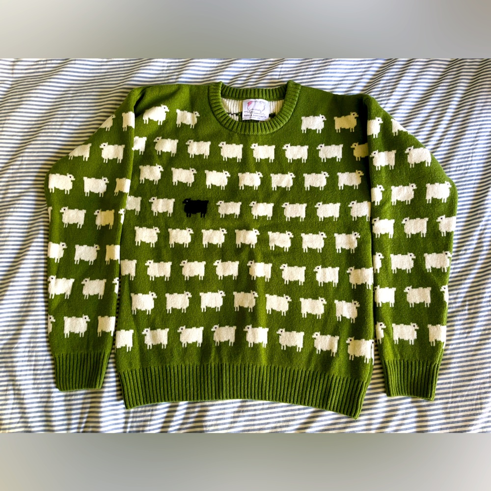 Rowing Blazers Warm & Wonderful Diana Black Sheep Sweater Original Green Large